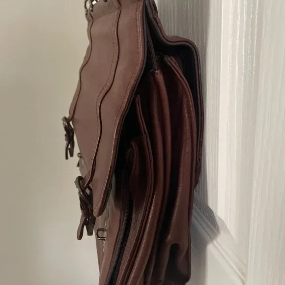 Kenneth Cole Brown Leather Messenger Satchel/Briefcase - Picture 11 of 14